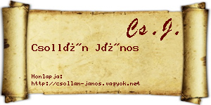 Csollán János névjegykártya