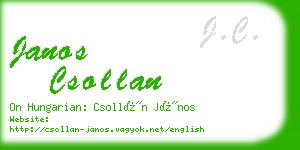 janos csollan business card